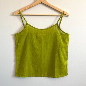 Vintage 90s Mexx Sheer Cotton Green Spaghetti Strap Camisole Top Lightweight